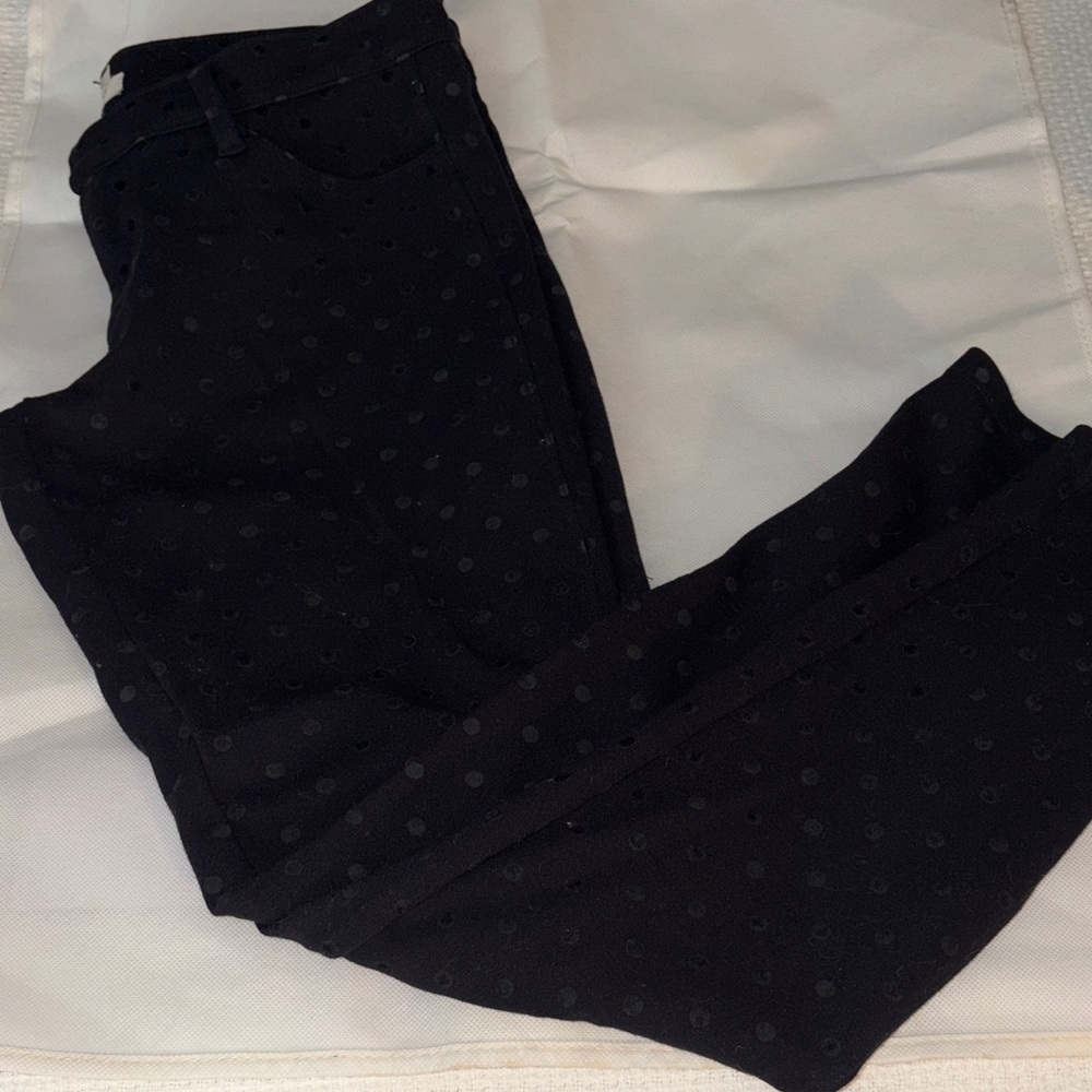 I CREW Black Polka Dot Stretchy Pants
